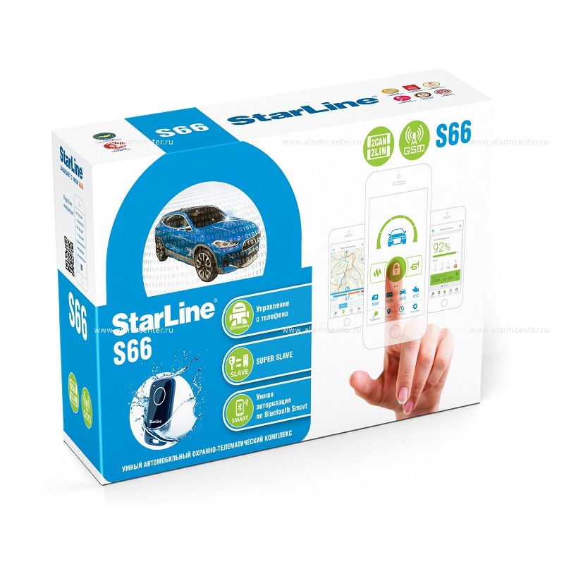 Автосигнализация StarLine S66 BT 2CAN+2LIN GSM оригинал